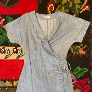 Chambray wrap dress